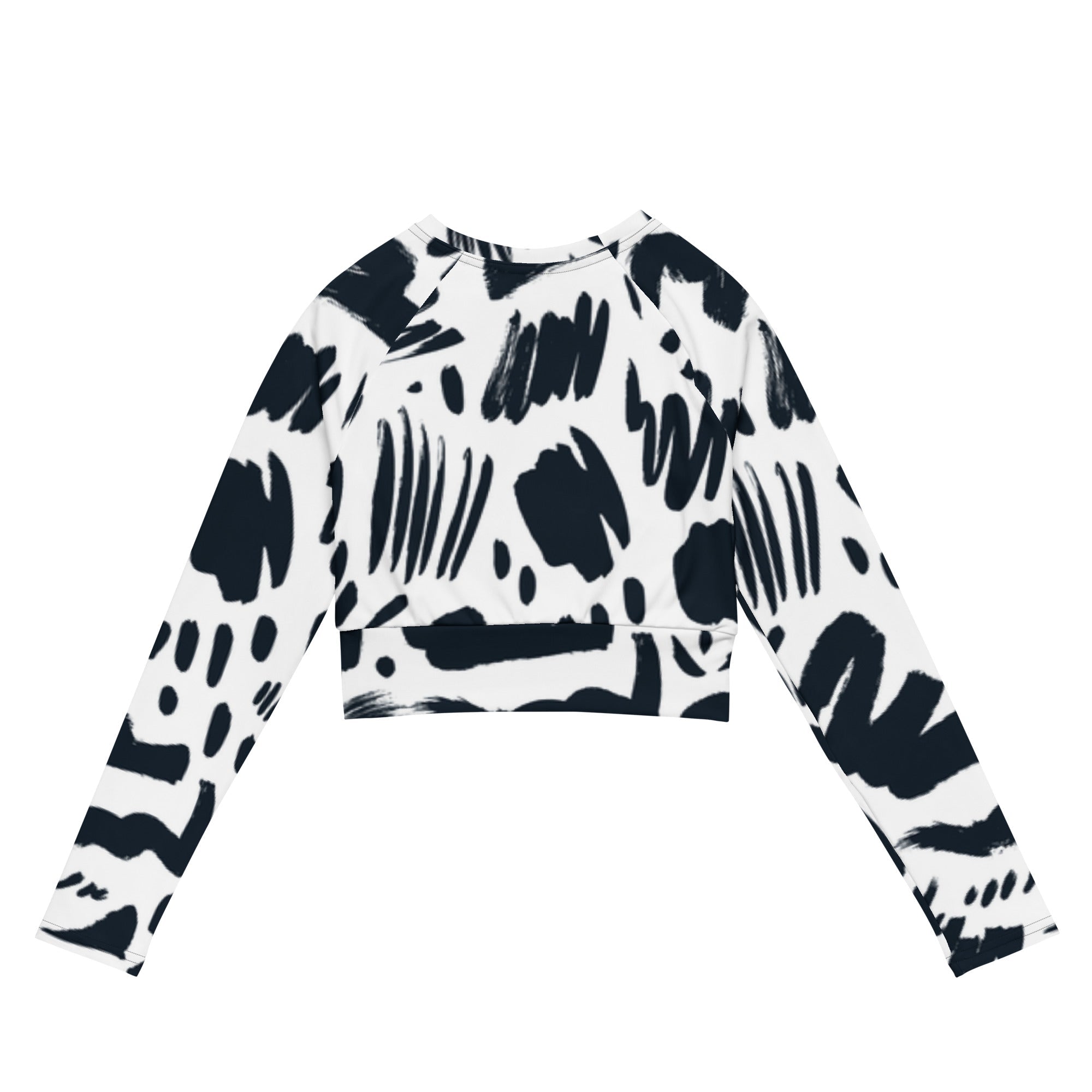 Monochrome (Long - Sleeve Crop Top - FB0016) - Trillii