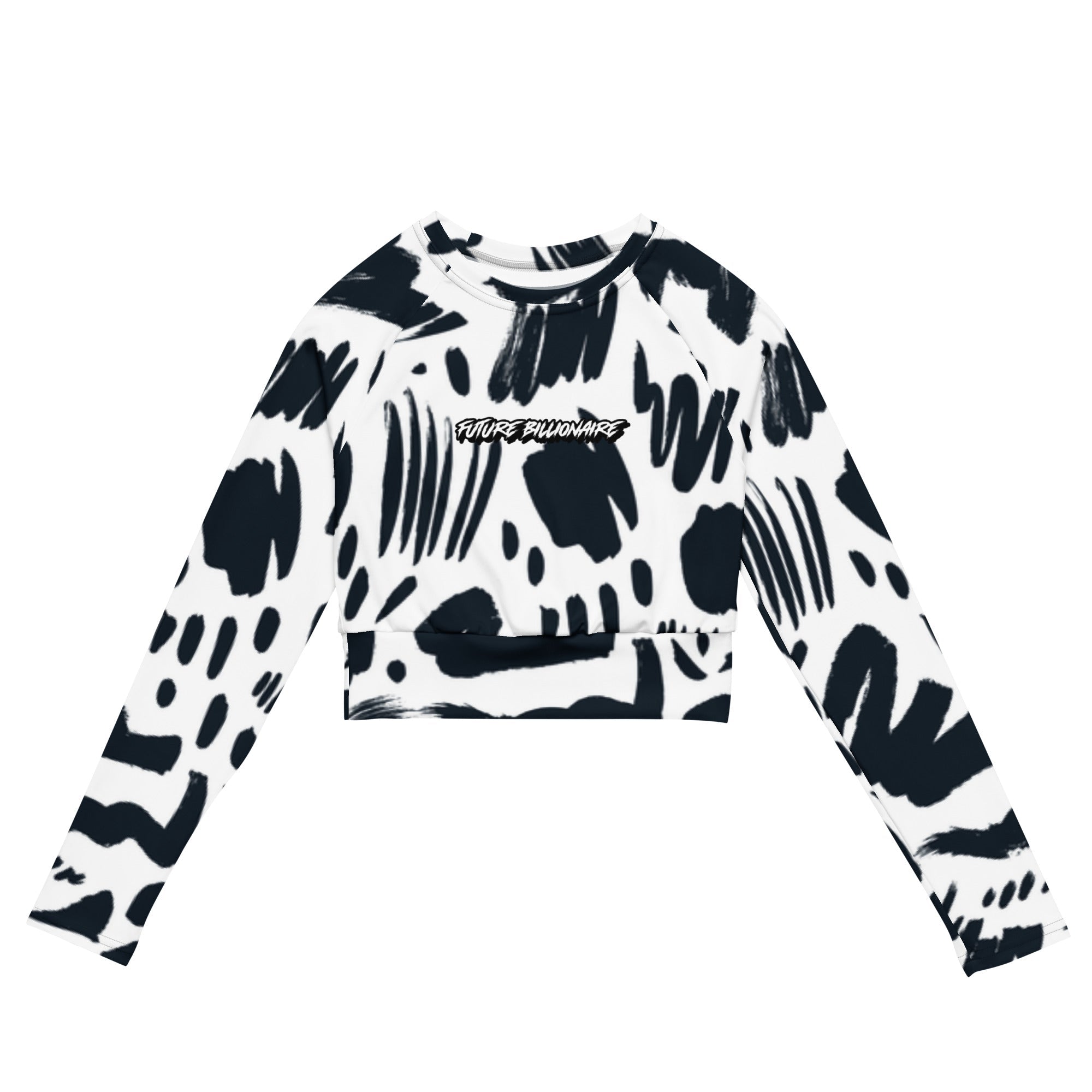 Monochrome (Long - Sleeve Crop Top - FB0016) - Trillii