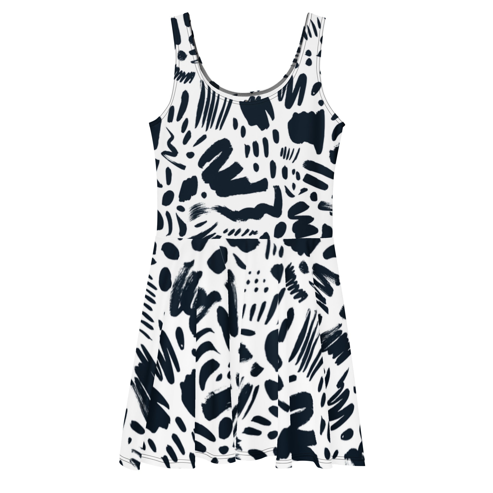 Monochrome (Skater Dress - FB0016) - Trillii