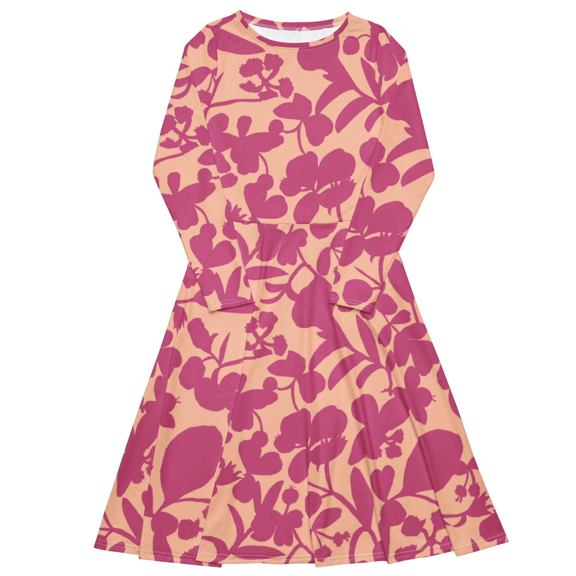 Pink Shade (Midi Dress - FB0089) - Trillii