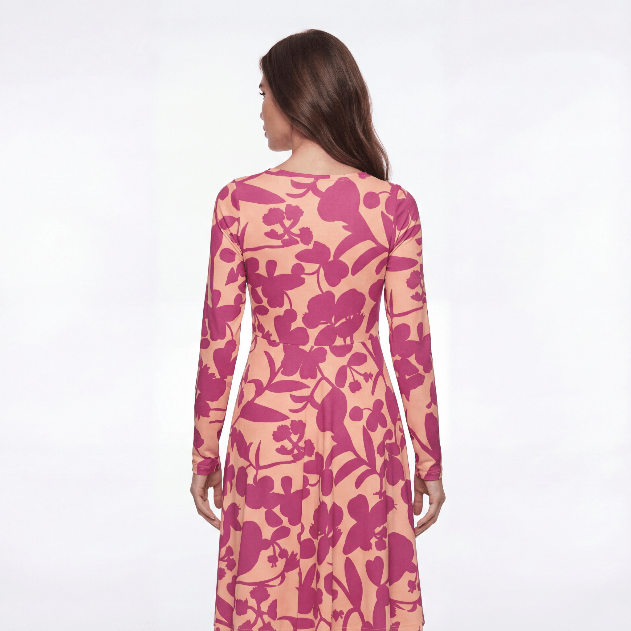 Pink Shade (Midi Dress - FB0089) - Trillii