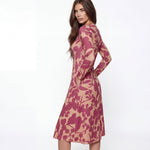 Pink Shade (Midi Dress - FB0089) - Trillii
