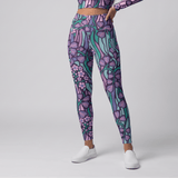 Purple Jungle (Crossover Leggings w/ pockets -FB0027) - Trillii