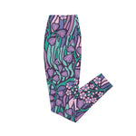 Purple Jungle (Crossover Leggings w/ pockets - FB0027) - Trillii
