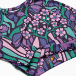 Purple Jungle (Long - sleeve Crop Top - FB0027) - Trillii