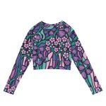Purple Jungle (Long - sleeve Crop Top - FB0027) - Trillii