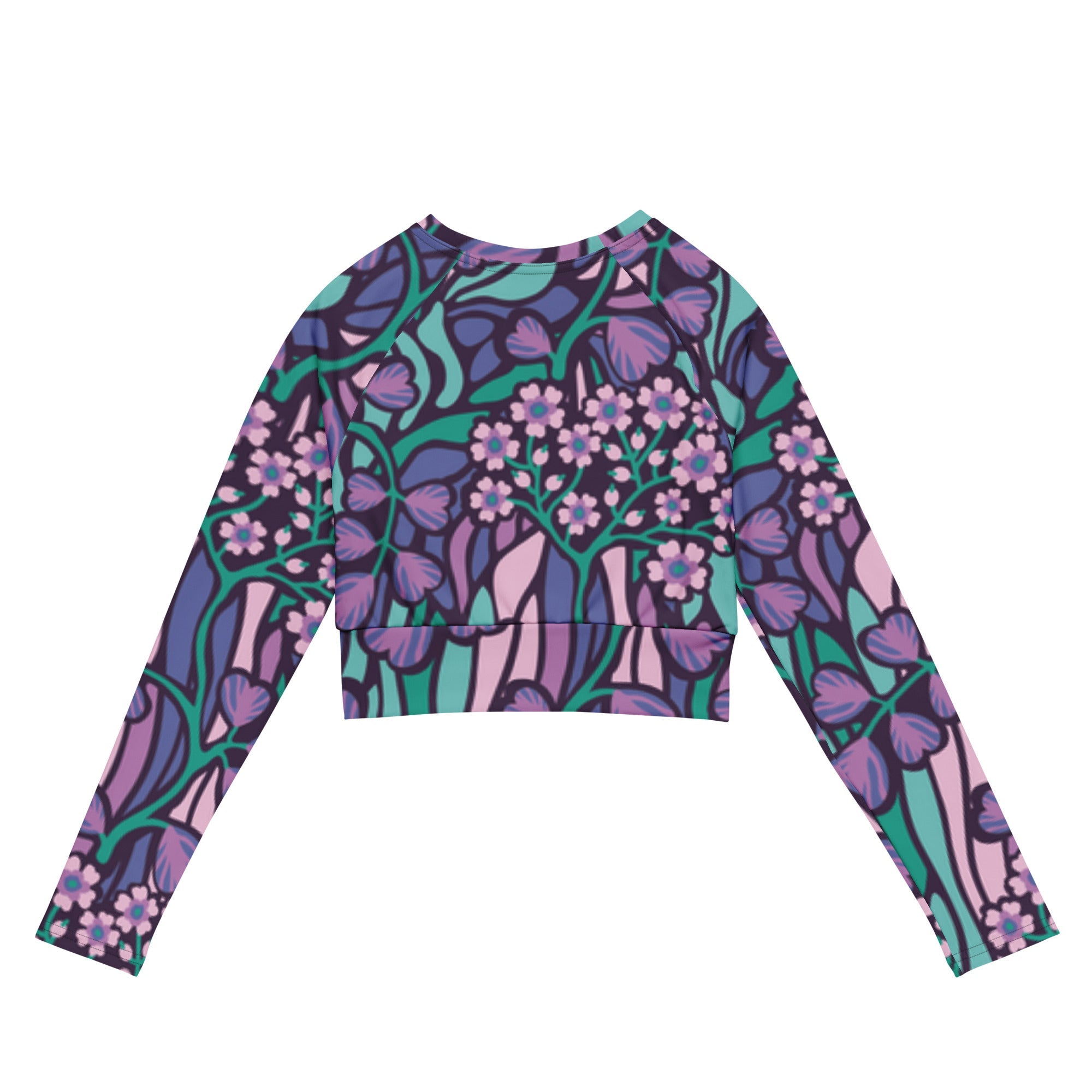 Purple Jungle (Long - sleeve Crop Top - FB0027) - Trillii