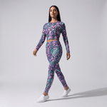 Purple Jungle (Long-sleeve Crop Top - FB0027) - Trillii