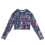 Purple Jungle (Long - sleeve Crop Top - FB0027) - Trillii