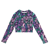 Purple Jungle (Long - sleeve Crop Top - FB0027) - Trillii