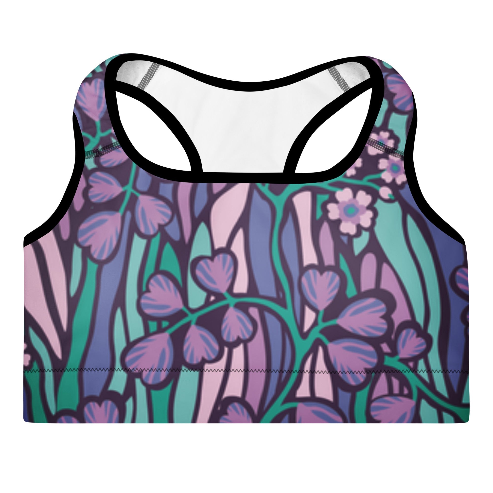 Purple Jungle (Padded Sports Bra - FB0027) - Trillii