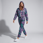 Purple Jungle (Women’s cropped windbreaker - FB0027) - Trillii