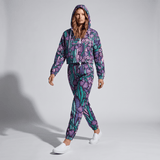 Purple Jungle (Women’s cropped windbreaker - FB0027) - Trillii