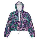 Purple Jungle (Women’s cropped windbreaker - FB0027) - Trillii