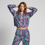 Purple Jungle (Women’s cropped windbreaker - FB0027) - Trillii