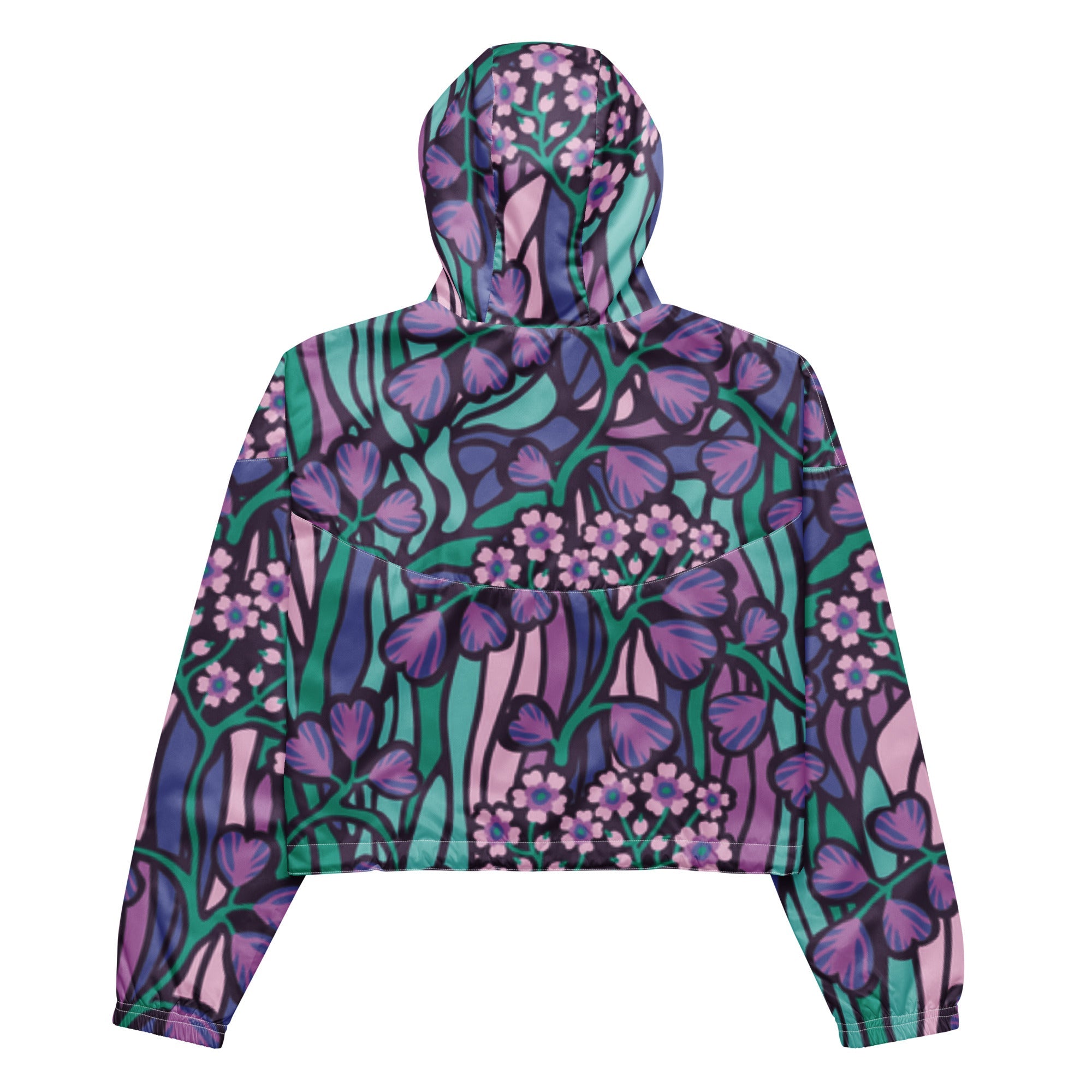 Purple Jungle (Women’s cropped windbreaker - FB0027) - Trillii