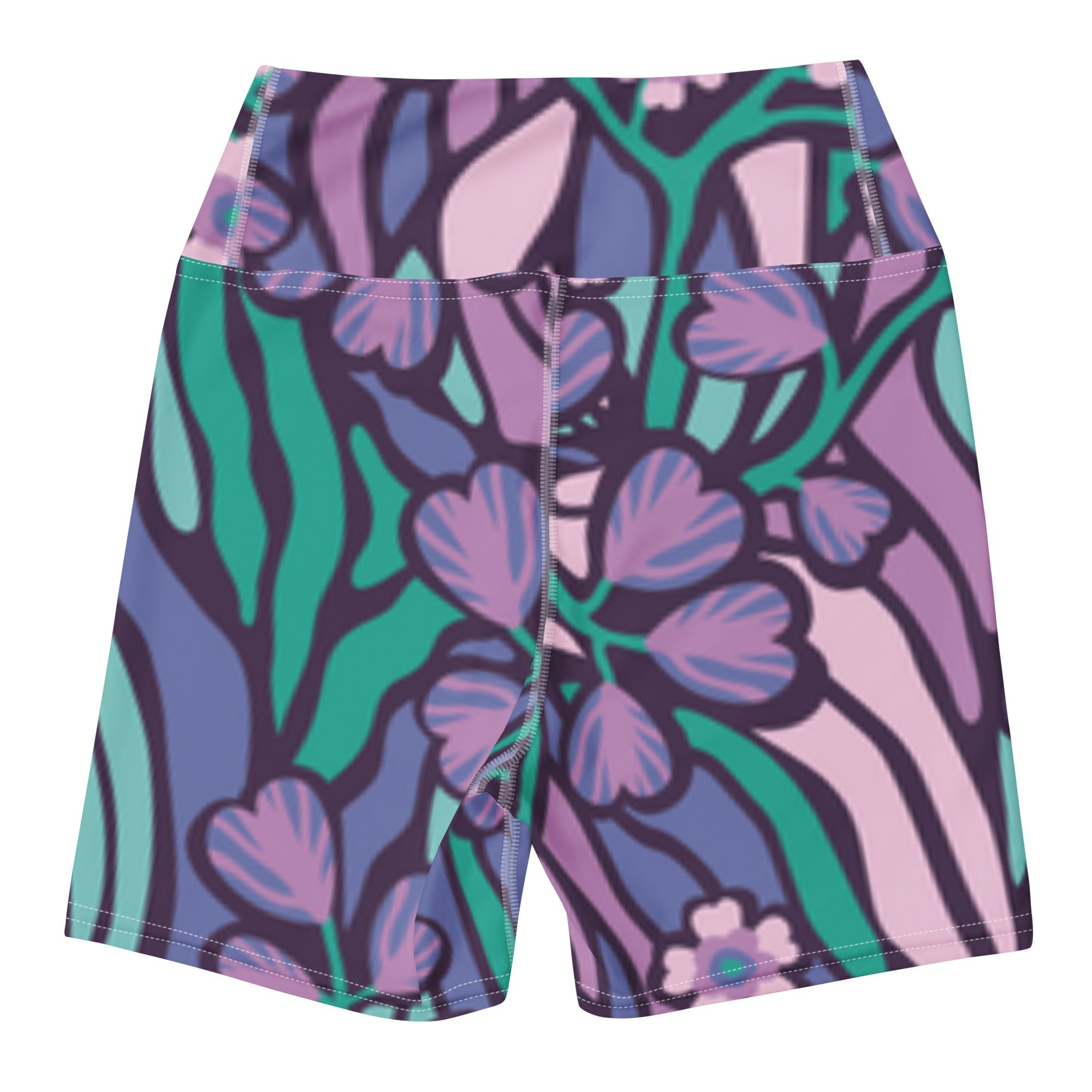 Purple Jungle (Yoga Shorts - FB0027) - Trillii