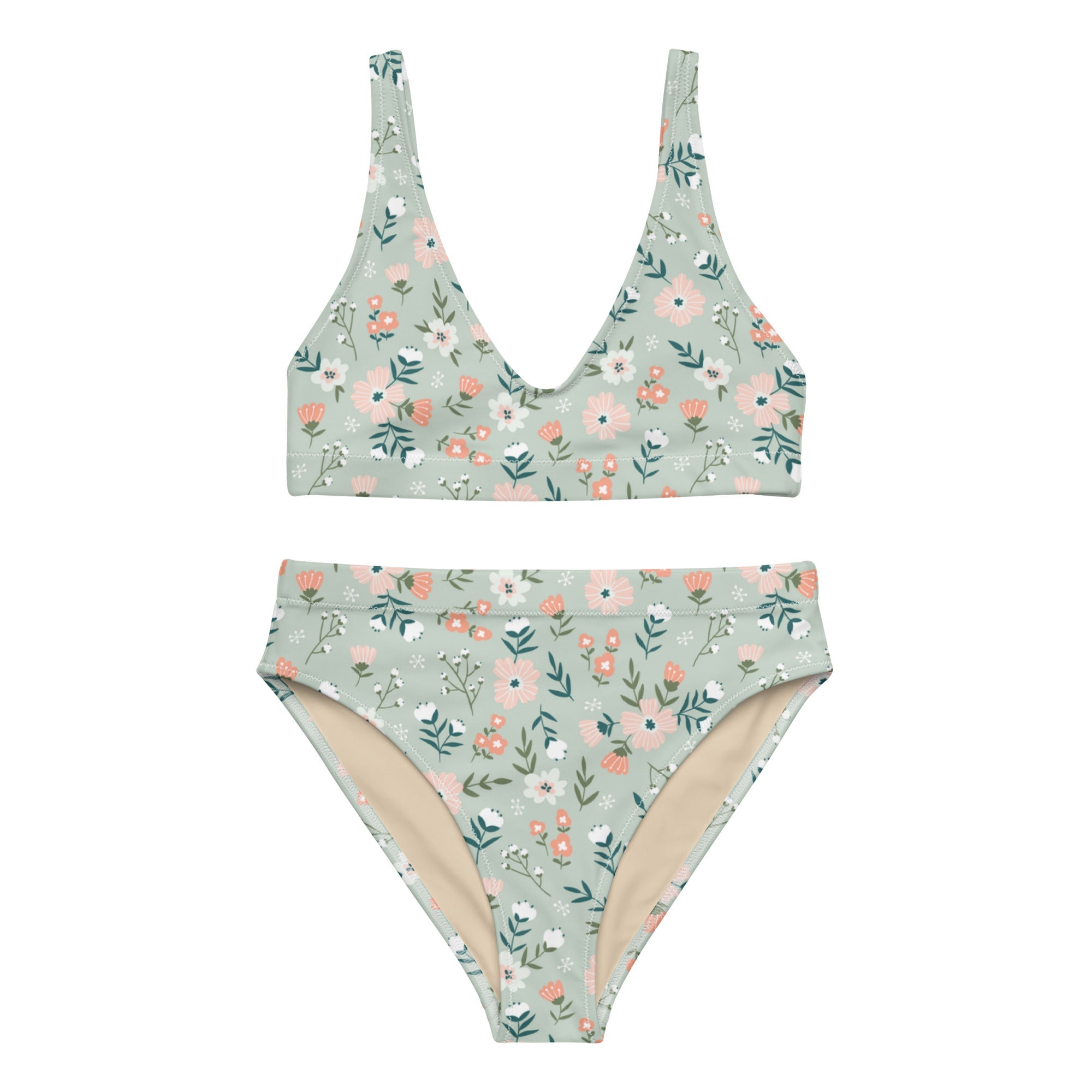Sage Spring (High Waisted Bikini - FB0110) - Trillii