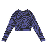 Violet Creatures (Long Sleeve Cropped Top - FB0018) - Trillii
